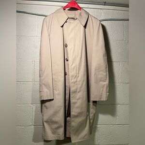 Vintage London Fog Fur Lined Trench Coat Shell & Brown 60s NEW